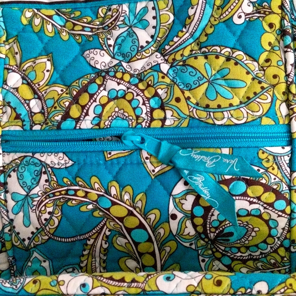 Women's Shoulder Bag  in Aqua Blue with flower patterns